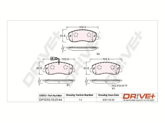 Drive+ - Гальмівні колодки до дисків DR!VE+ DP1010.10.0144 (фото 1)