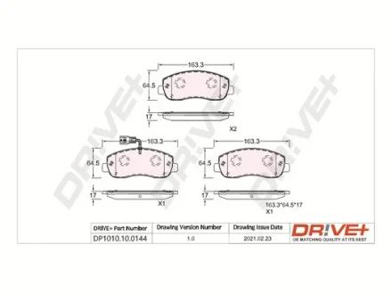 Drive+ - Гальмівні колодки до дисків DR!VE+ DP1010.10.0144