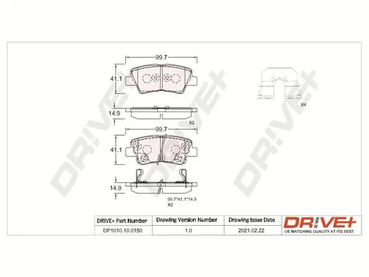 Drive+ - Гальмівні колодки до дисків DR!VE+ DP1010.10.0150 (фото 1)