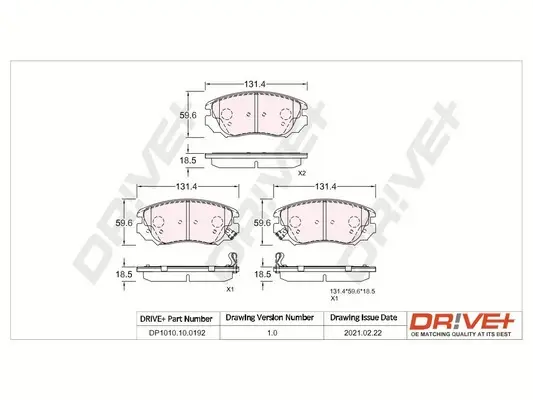 Drive+ - Гальмівні колодки до дисків DR!VE+ DP1010.10.0192 (фото 1)