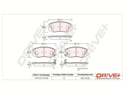 Drive+ - Гальмівні колодки до дисків DR!VE+ DP1010.10.0192