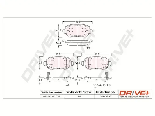 Drive+ - Гальмівні колодки до дисків DR!VE+ DP1010.10.0210 (фото 1)
