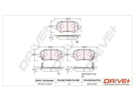 Drive+ - Гальмівні колодки до дисків DR!VE+ DP1010.10.0210