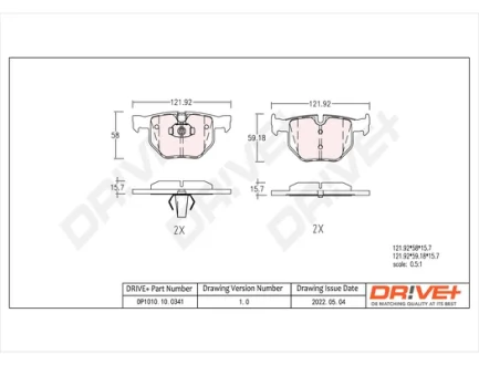 Drive+ - Гальмівні колодки до дисків DR!VE+ DP1010.10.0341