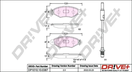 Drive+ - Гальмівні колодки до дисків DR!VE+ DP1010.10.0387