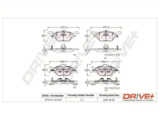 Drive+ - Гальмівні колодки до дисків DR!VE+ DP1010.10.0409 (фото 1)