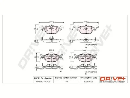 Drive+ - Гальмівні колодки до дисків DR!VE+ DP1010.10.0409
