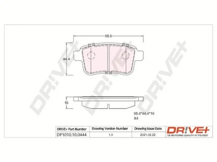 Drive+ - Гальмівні колодки до дисків DR!VE+ DP1010.10.0444