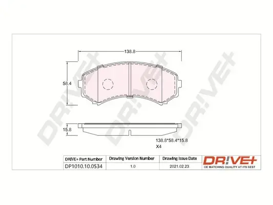 Drive+ - Гальмівні колодки до дисків DR!VE+ DP1010.10.0534 (фото 1)