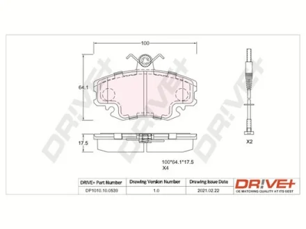 Drive+ - Гальмівні колодки до дисків DR!VE+ DP1010.10.0539