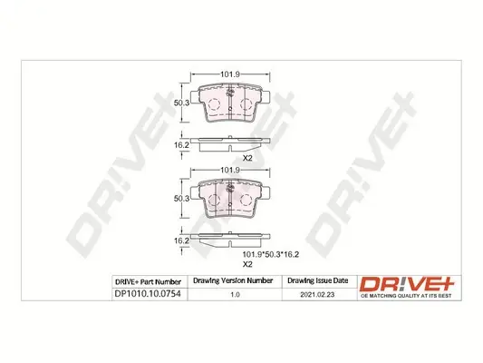 Drive+ - Гальмівні колодки до дисків DR!VE+ DP1010.10.0754 (фото 1)