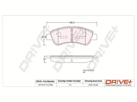 Drive+ - Гальмівні колодки до дисків DR!VE+ DP1010.10.0758