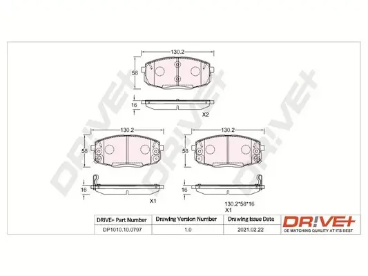 Drive+ - Гальмівні колодки до дисків DR!VE+ DP1010.10.0797 (фото 1)