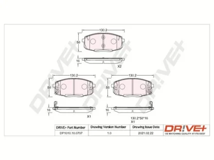 Drive+ - Гальмівні колодки до дисків DR!VE+ DP1010.10.0797