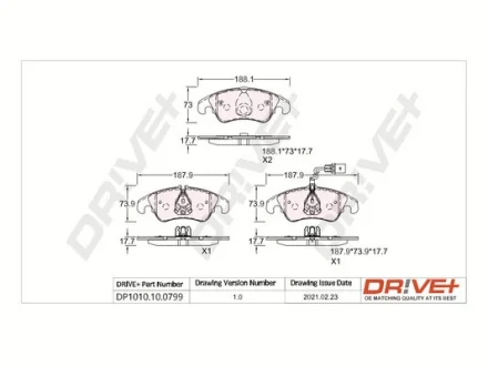 Drive+ - Гальмівні колодки до дисків DR!VE+ DP1010.10.0799