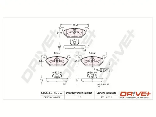 Drive+ - Гальмівні колодки до дисків DR!VE+ DP1010.10.0804 (фото 1)