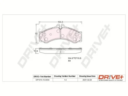 Drive+ - Гальмівні колодки до дисків DR!VE+ DP1010.10.0808
