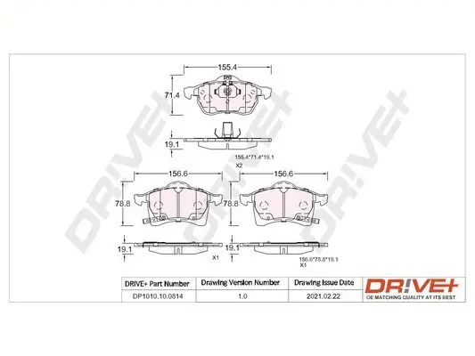 Drive+ - Гальмівні колодки до дисків DR!VE+ DP1010.10.0814 (фото 1)