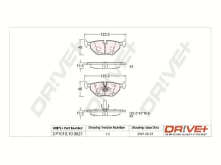 Drive+ - Гальмівні колодки до дисків DR!VE+ DP1010.10.0821