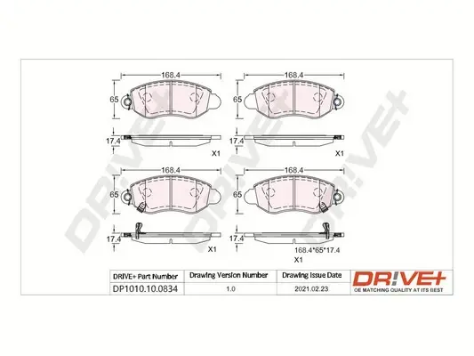 Drive+ - Гальмівні колодки до дисків DR!VE+ DP1010.10.0834 (фото 1)