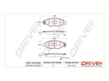Drive+ - Гальмівні колодки до дисків DR!VE+ DP1010.10.0844