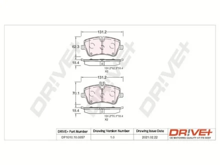 Drive+ - Гальмівні колодки до дисків DR!VE+ DP1010.10.0857