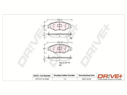 Drive+ - Гальмівні колодки до дисків DR!VE+ DP1010.10.0859
