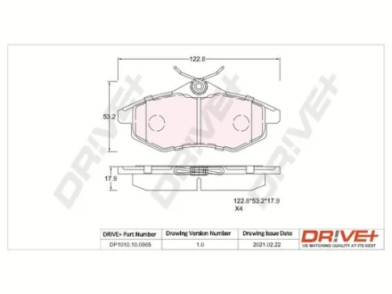 Drive+ - Гальмівні колодки до дисків DR!VE+ DP1010.10.0865