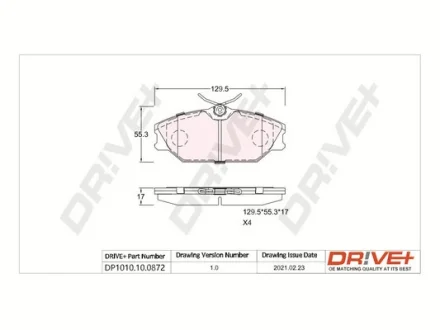 Drive+ - Гальмівні колодки до дисків DR!VE+ DP1010.10.0872