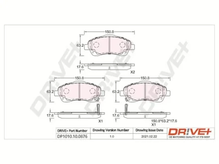 Drive+ - Гальмівні колодки до дисків DR!VE+ DP1010.10.0876