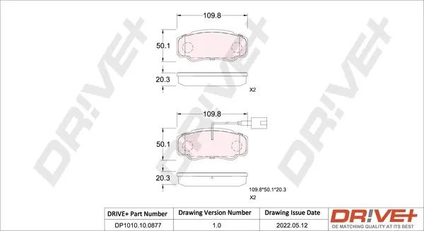 Drive+ - Гальмівні колодки до дисків DR!VE+ DP1010.10.0877 (фото 1)