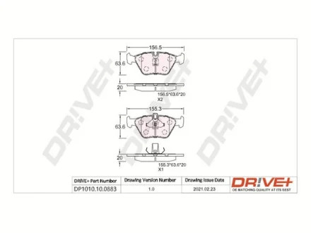 Drive+ - Гальмівні колодки до дисків DR!VE+ DP1010.10.0883