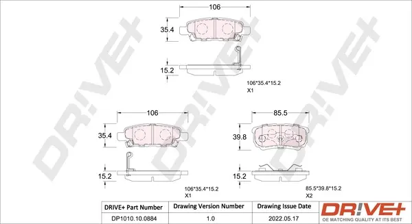 Drive+ - Гальмівні колодки до дисків DR!VE+ DP1010.10.0884 (фото 1)