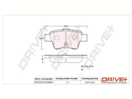 Drive+ - Гальмівні колодки до дисків DR!VE+ DP1010.10.0894