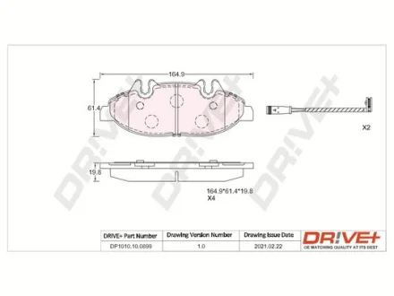 Drive+ - Гальмівні колодки до дисків DR!VE+ DP1010.10.0899