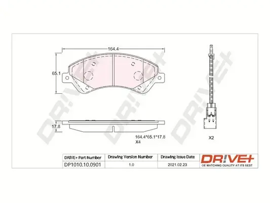 Drive+ - Гальмівні колодки до дисків DR!VE+ DP1010.10.0901 (фото 1)
