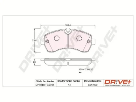 Drive+ - Гальмівні колодки до дисків DR!VE+ DP1010.10.0904