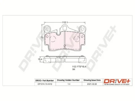 Drive+ - Гальмівні колодки до дисків DR!VE+ DP1010.10.0912