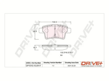 Drive+ - Гальмівні колодки до дисків DR!VE+ DP1010.10.0917