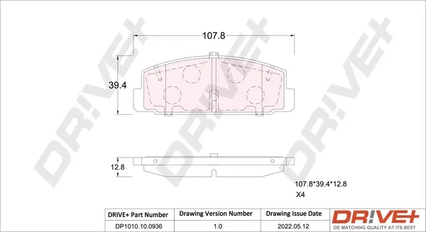 Drive+ - Гальмівні колодки до дисків DR!VE+ DP1010.10.0936 (фото 1)