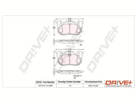 Drive+ - Гальмівні колодки до дисків DR!VE+ DP1010.10.0959