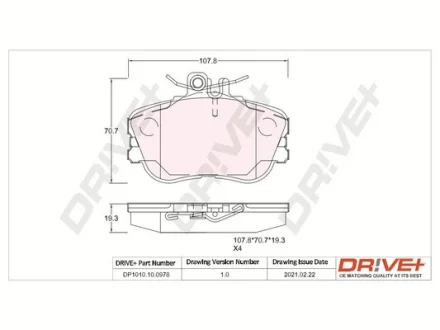 Drive+ - Гальмівні колодки до дисків DR!VE+ DP1010.10.0978
