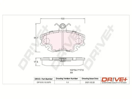 Drive+ - Гальмівні колодки до дисків DR!VE+ DP1010.10.0979