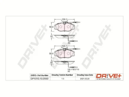 Drive+ - Гальмівні колодки до дисків DR!VE+ DP1010.10.0980