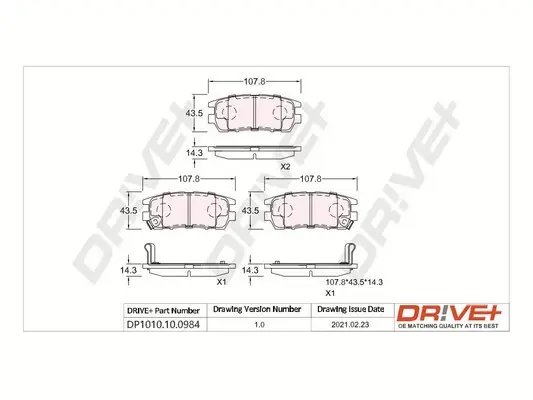 Drive+ - Гальмівні колодки до дисків DR!VE+ DP1010.10.0984 (фото 1)