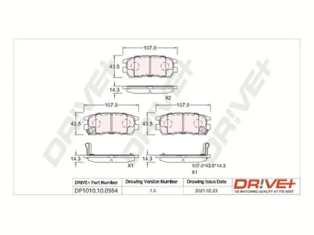 Drive+ - Гальмівні колодки до дисків DR!VE+ DP1010.10.0984