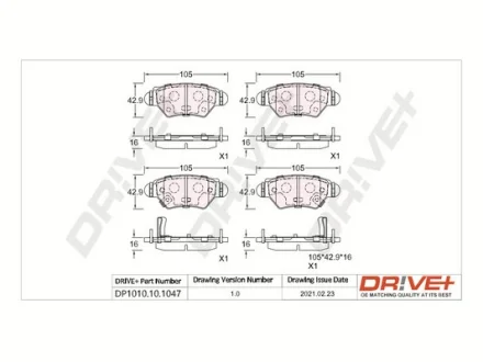 Drive+ - Гальмівні колодки до дисків DR!VE+ DP1010.10.1047