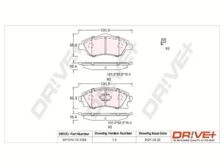 Drive+ - Гальмівні колодки до дисків DR!VE+ DP1010.10.1053
