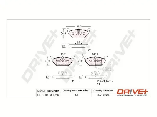 Drive+ - Гальмівні колодки до дисків DR!VE+ DP1010.10.1066 (фото 1)