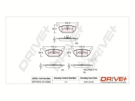 Drive+ - Гальмівні колодки до дисків DR!VE+ DP1010.10.1066